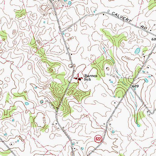 Topographic Map of Barnes School, KY