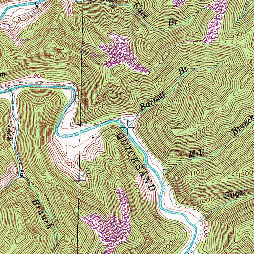 Topographic Map of Barnett Branch, KY