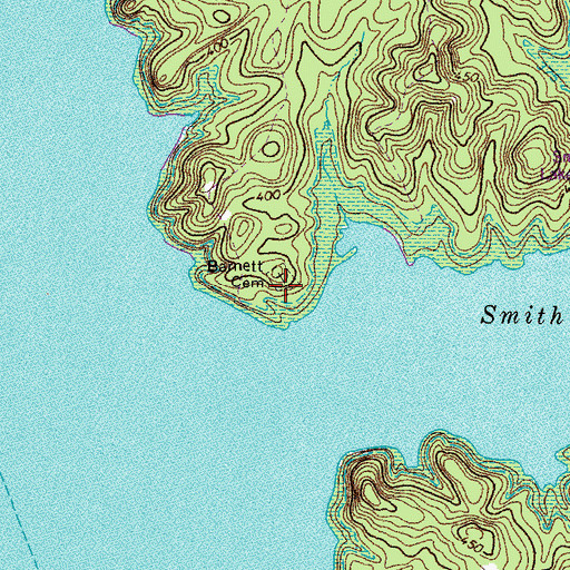 Topographic Map of Barnett Cemetery, KY