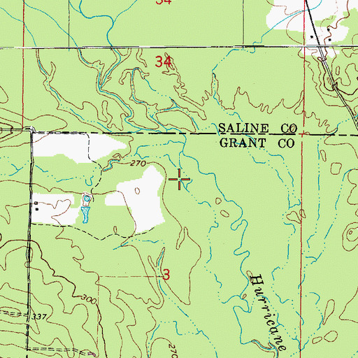 Topographic Map of Dry Creek, AR