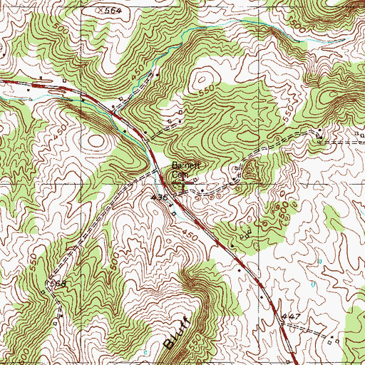 Topographic Map of Barnett Cemetery, KY
