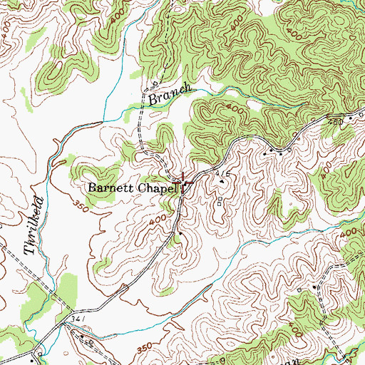 Topographic Map of Barnett Chapel, KY