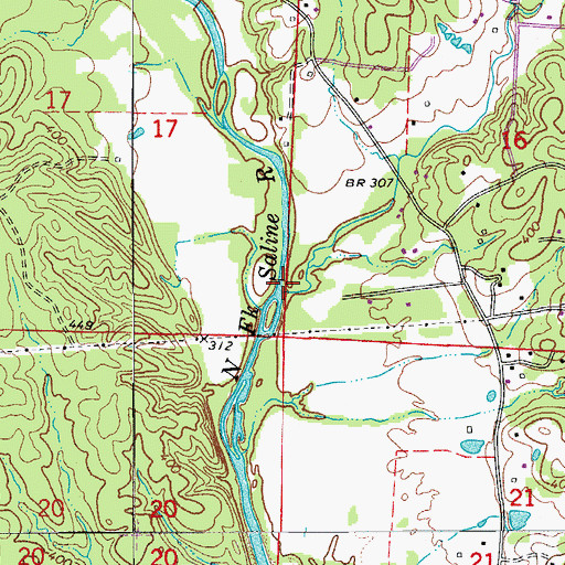 Topographic Map of Dry Creek, AR