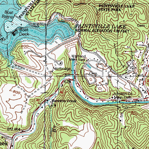 Topographic Map of Barnetts Creek, KY