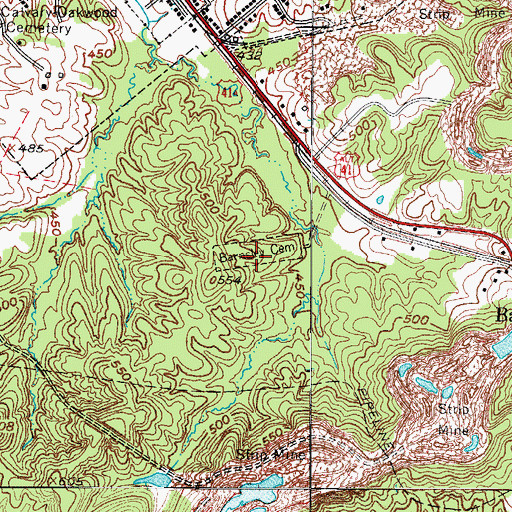 Topographic Map of Barnsley Cemetery, KY