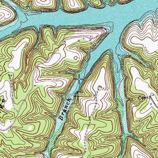 Topographic Map of Barren River Lake, KY