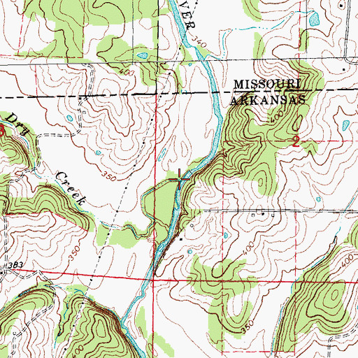 Topographic Map of Dry Creek, AR