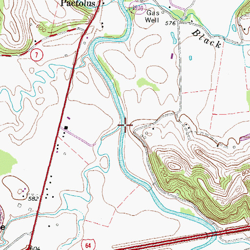 Topographic Map of Barrett Creek, KY