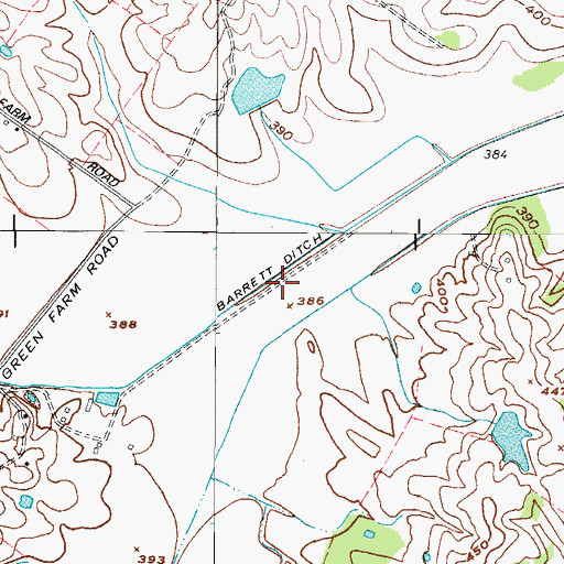 Topographic Map of Barrett Ditch, KY