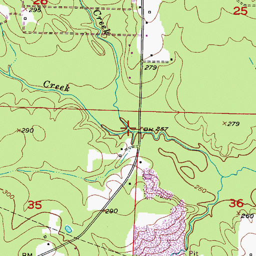 Topographic Map of Dry Creek, AR