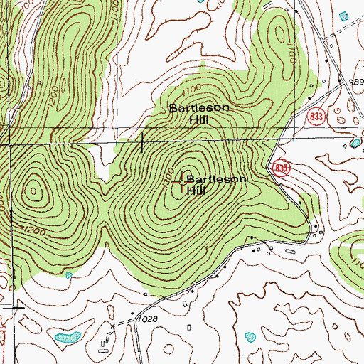 Topographic Map of Bartleson Hill, KY