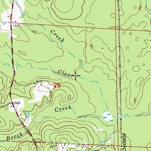 Topographic Map of Dry Creek, AR