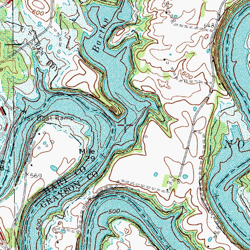Topographic Map of Barton Run, KY