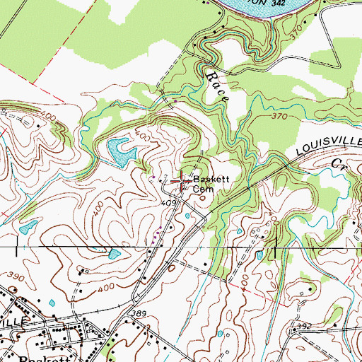 Topographic Map of Baskett Cemetery, KY