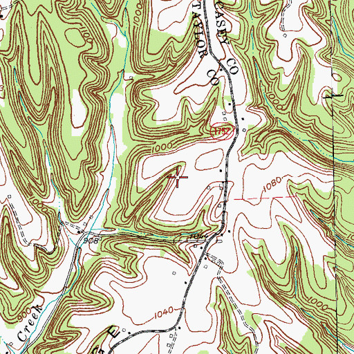 Topographic Map of Bass Ridge, KY