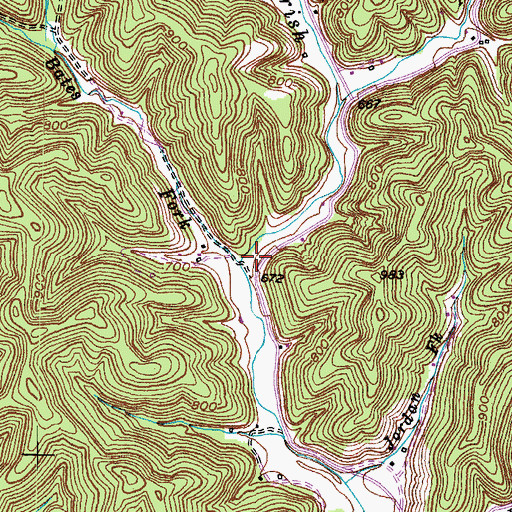 Topographic Map of Bates Fork, KY