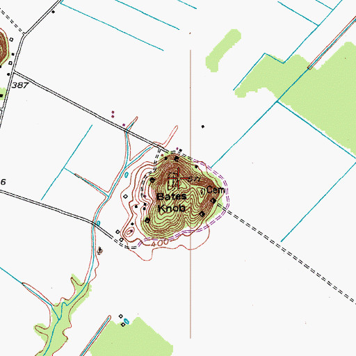 Topographic Map of Bates Knob, KY