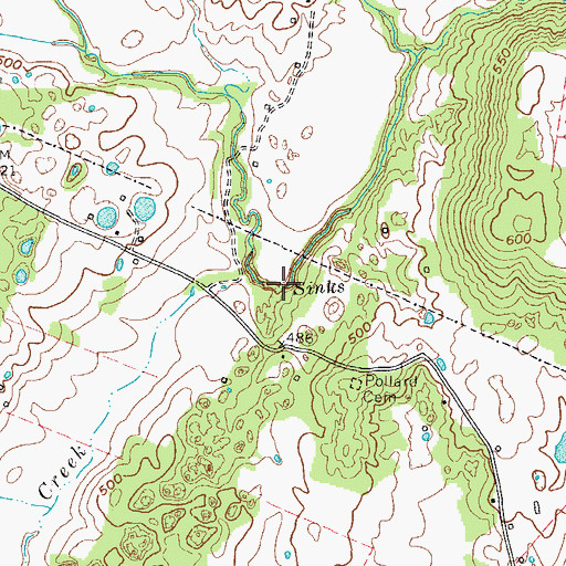 Topographic Map of Battle Creek, KY