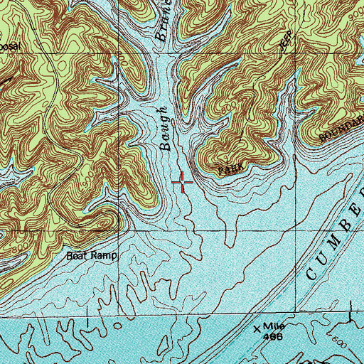 Topographic Map of Baugh Branch, KY