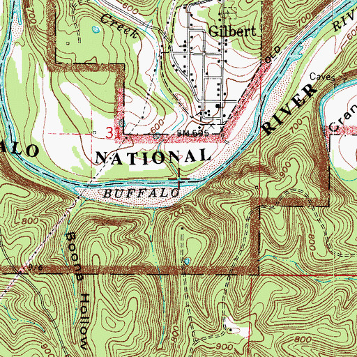 Topographic Map of Dry Creek, AR