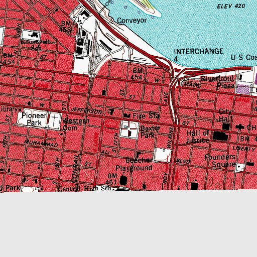 Topographic Map of Baxter Park, KY