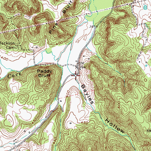 Topographic Map of Bayles Hollow, KY