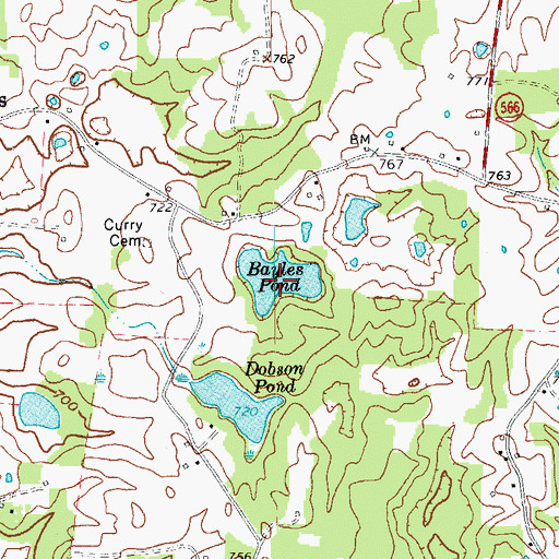 Topographic Map of Bayles Pond, KY