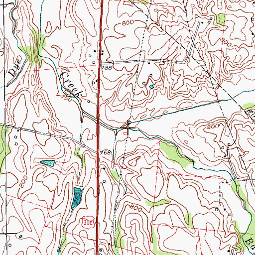 Topographic Map of Bayne Creek, KY