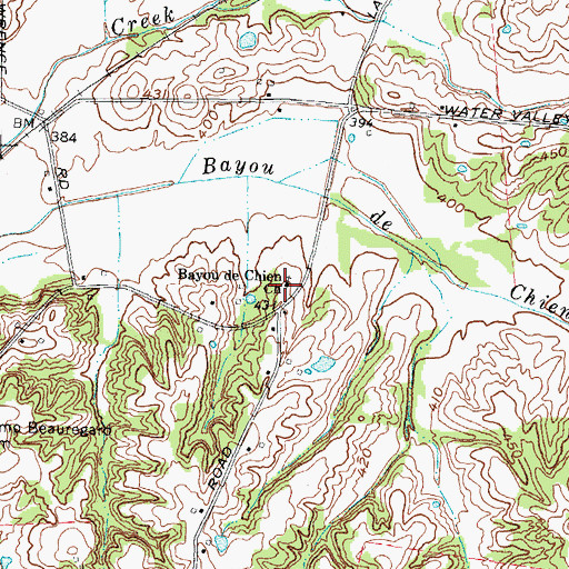 Topographic Map of Bayou de Chien Church, KY