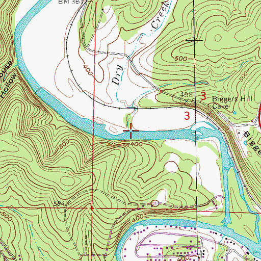Topographic Map of Dry Creek, AR
