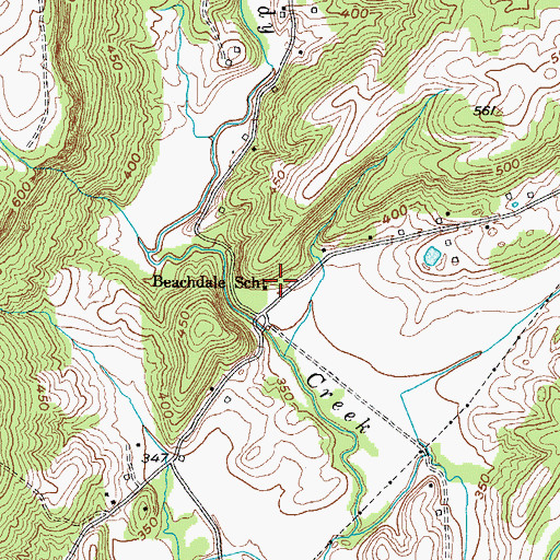 Topographic Map of Beachdale School, KY