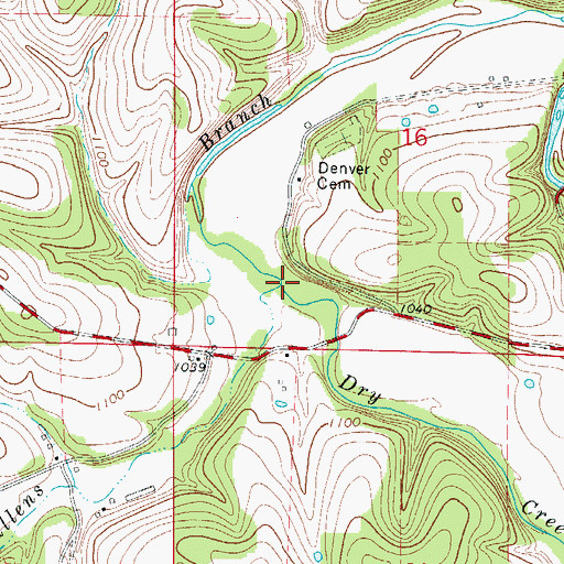 Topographic Map of Dry Creek, AR