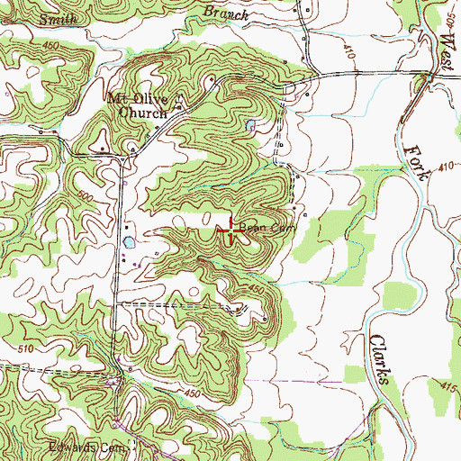 Topographic Map of Bean Cemetery, KY