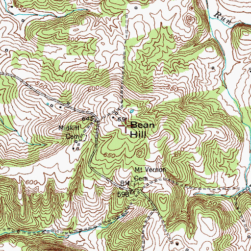 Topographic Map of Bean Hill, KY