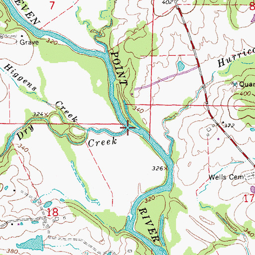 Topographic Map of Dry Creek, AR