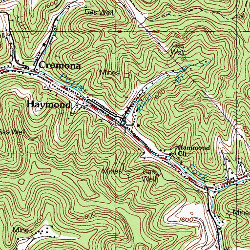 Topographic Map of Bear Branch, KY