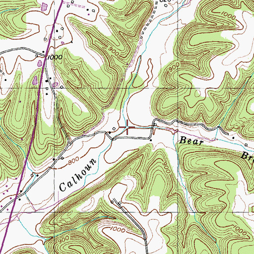 Topographic Map of Bear Branch, KY