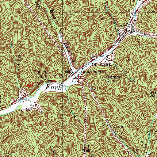 Topographic Map of Bear Branch, KY