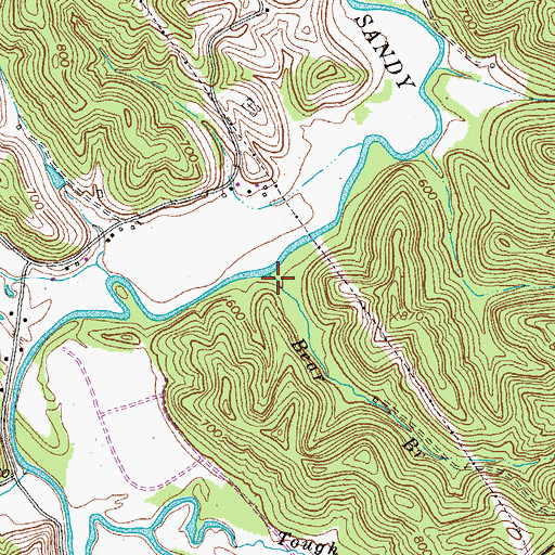 Topographic Map of Bear Branch, KY