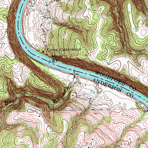 Topographic Map of Bear Branch, KY