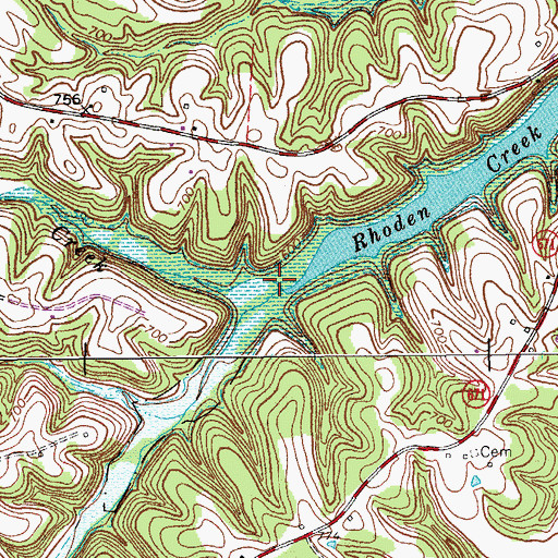 Topographic Map of Bear Creek, KY