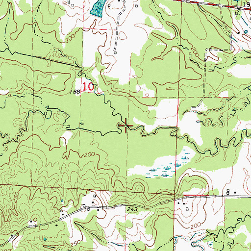 Topographic Map of Dry Fork, AR