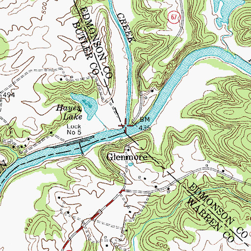 Topographic Map of Bear Creek, KY