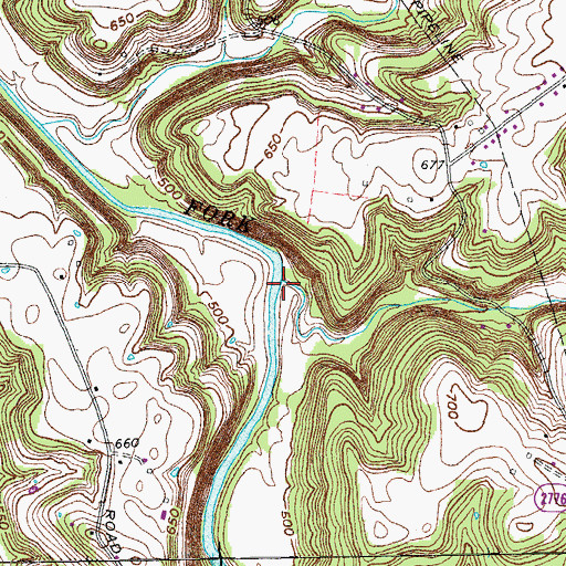 Topographic Map of Bear Creek, KY