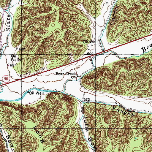 Topographic Map of Bear Creek School, KY