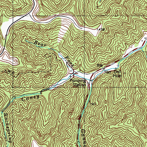 Topographic Map of Bear Fork, KY