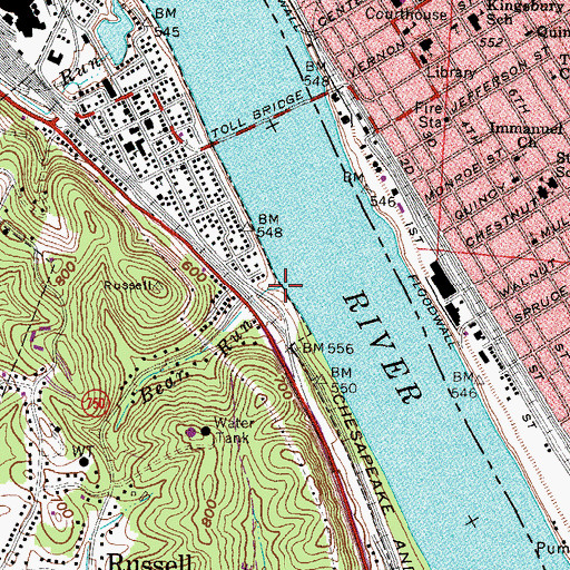 Topographic Map of Bear Run, KY