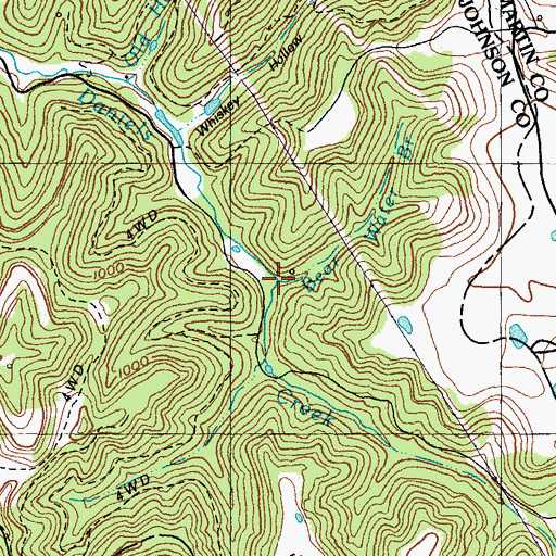 Topographic Map of Bear Water Branch, KY