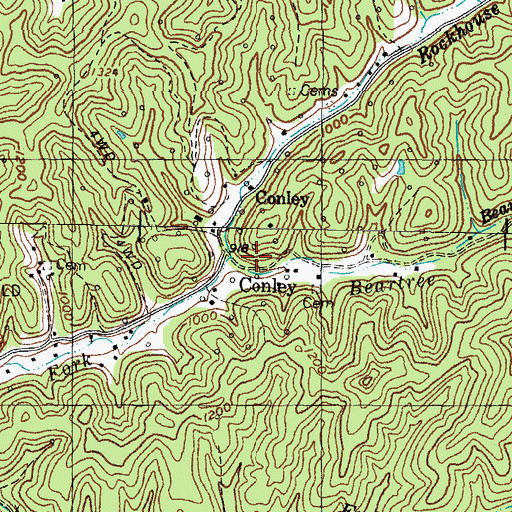 Topographic Map of Beartree Fork, KY