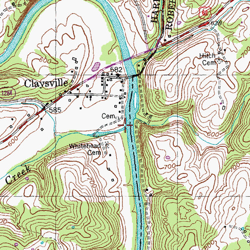 Topographic Map of Beaver Creek, KY